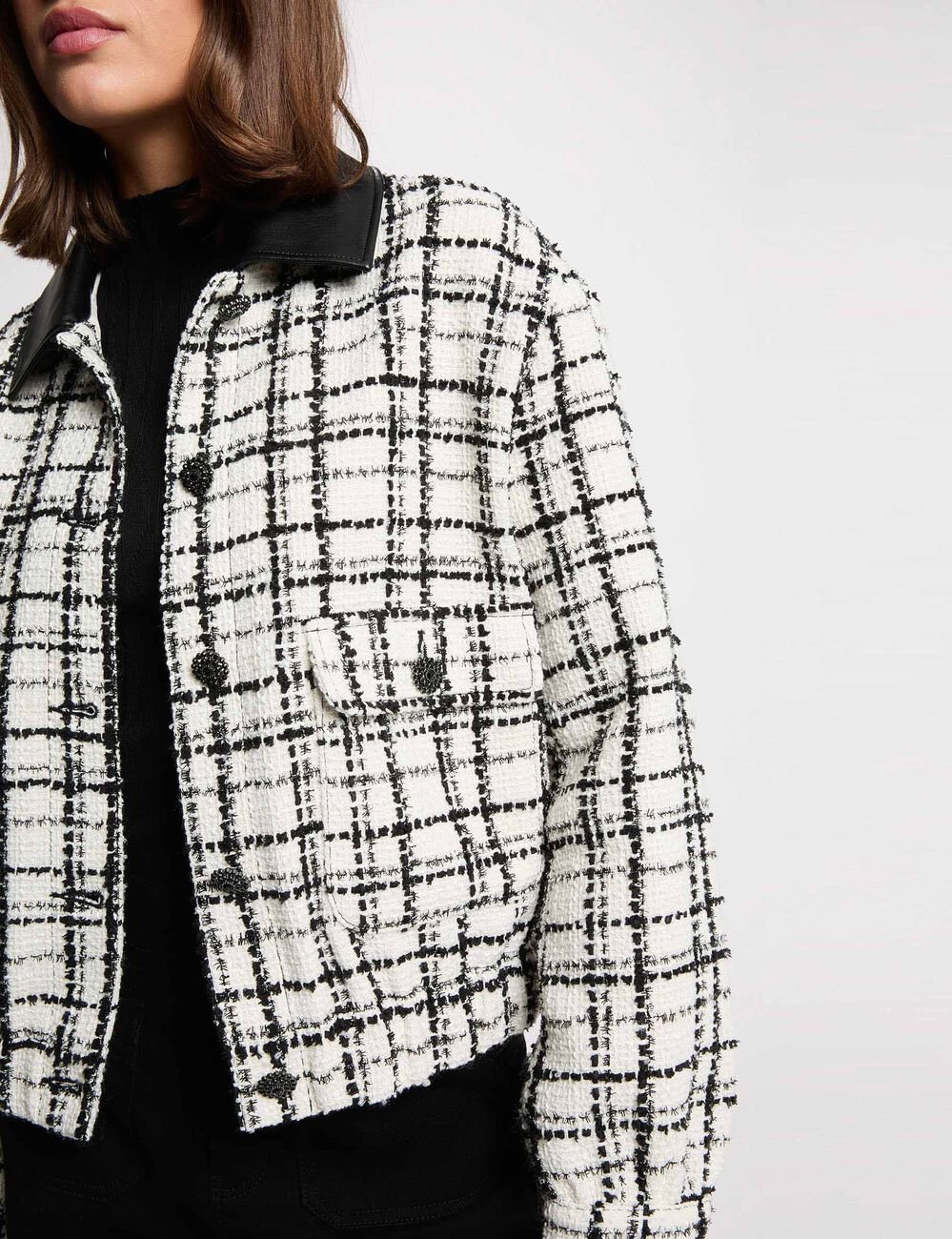 Oversized tweed jas meerkleurig vrouw