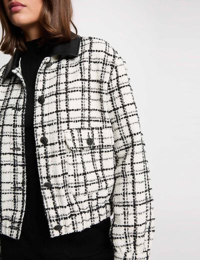 Oversized tweed jas meerkleurig vrouw