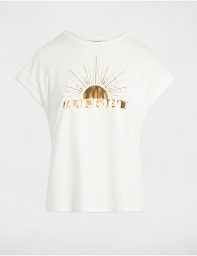T-shirt à inscription blanc femme