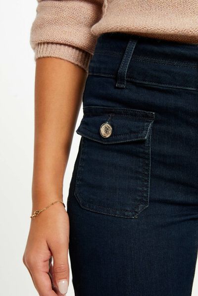 Bootcut jeans met hoge taille raw jeans vrouw