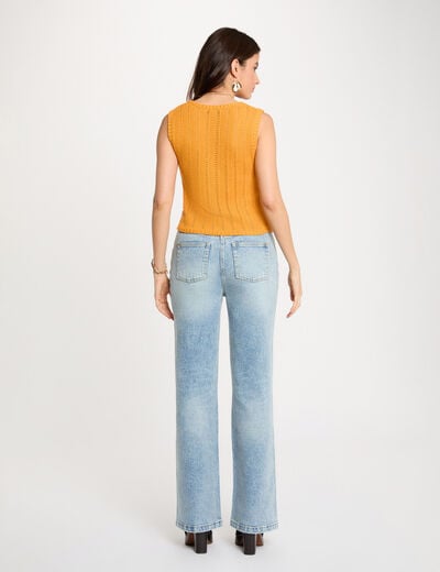 Gilet ajust&eacute; sans manches orange fonc&eacute; femme