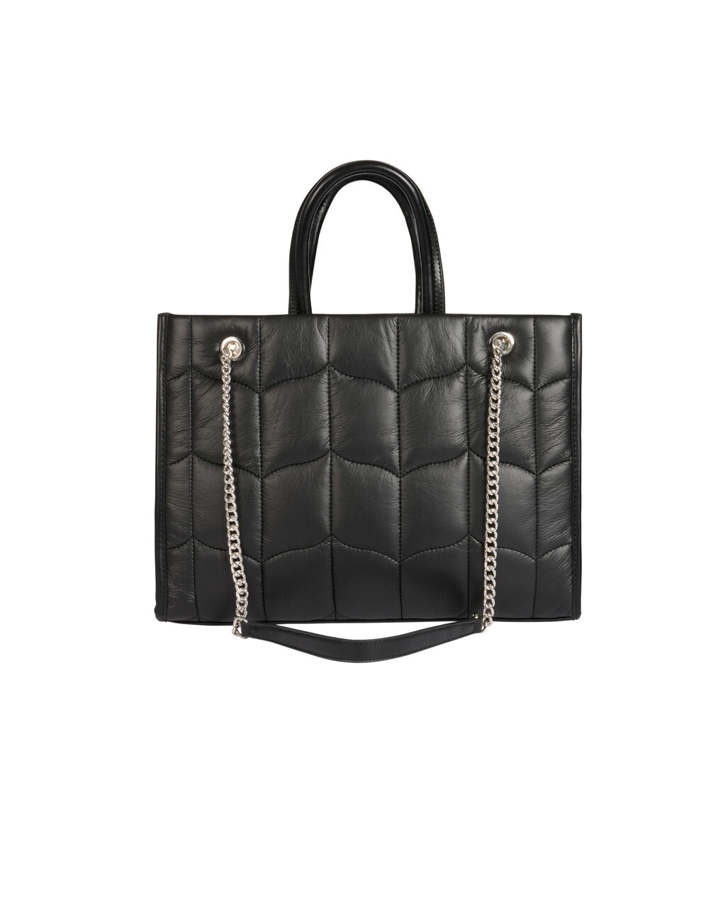 Sac cabas matelassé noir femme