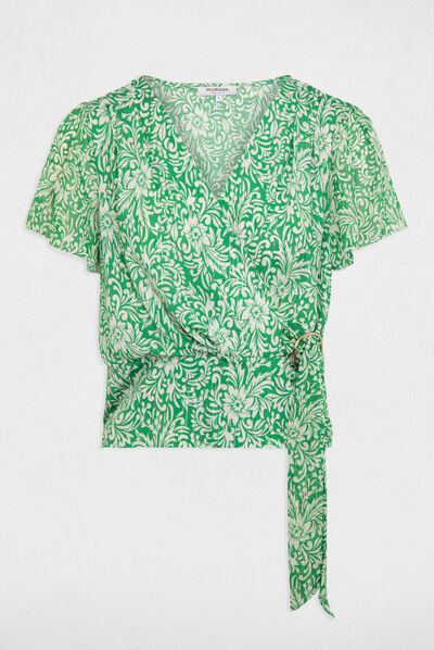 T-shirt met korte mouwen groen vrouw