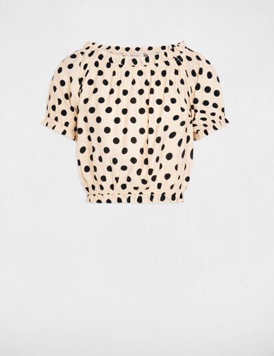 Top col bardot fluide multicolore femme