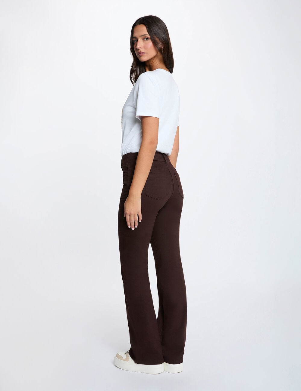 Bootcut broek donker bruin vrouw