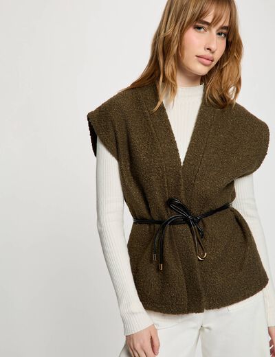 Mouwloze jas brons vrouw