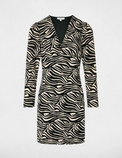 Robe courte ajustée multicolore femme