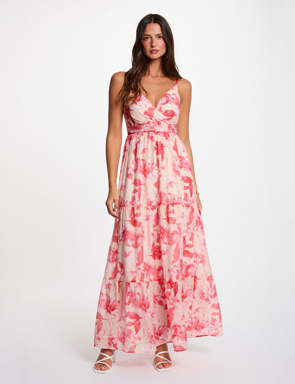 Robe longue cache coeur multicolore femme