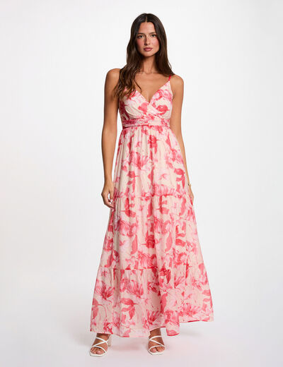 Robe longue cache coeur multicolore femme