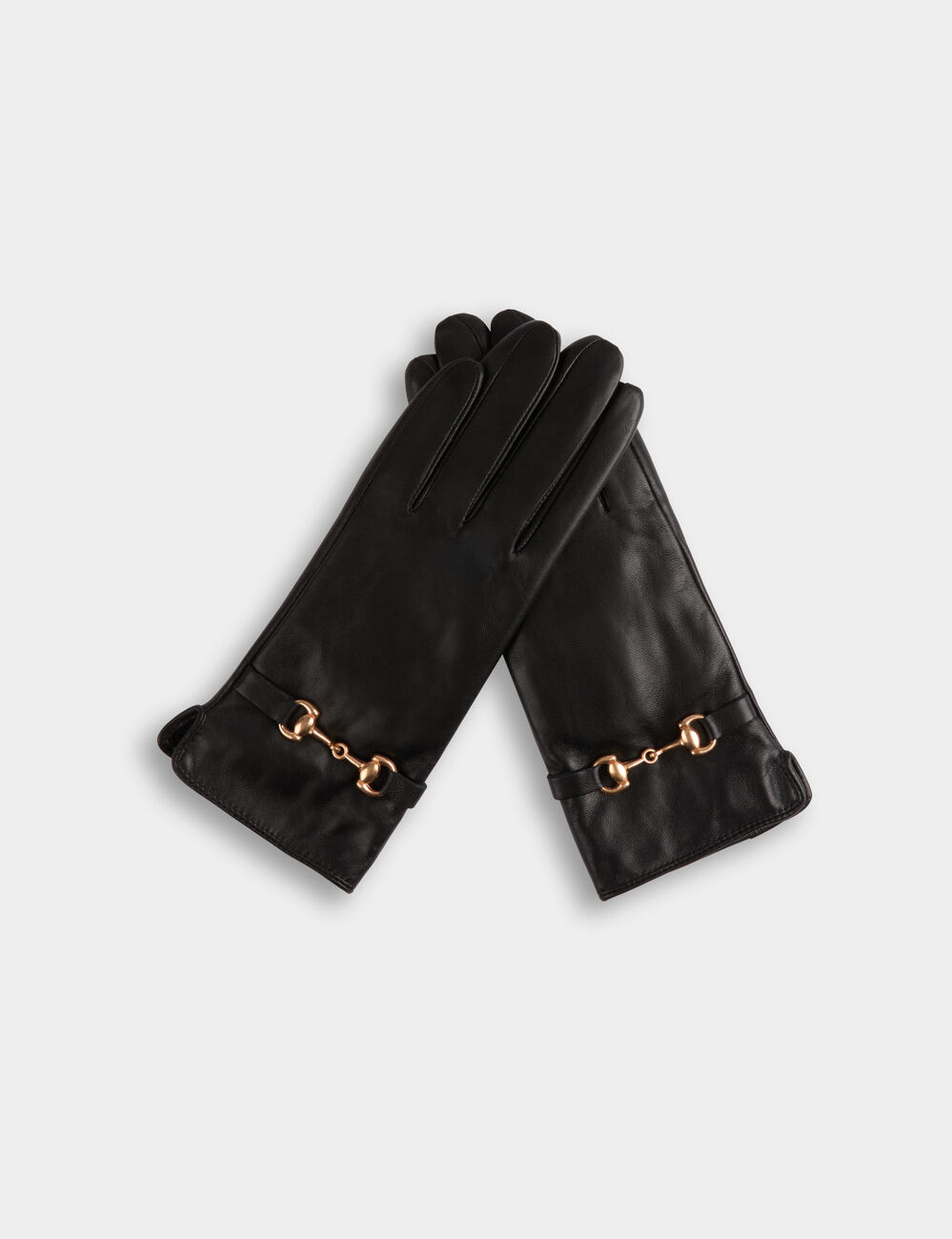 Gants similicuir noir femme