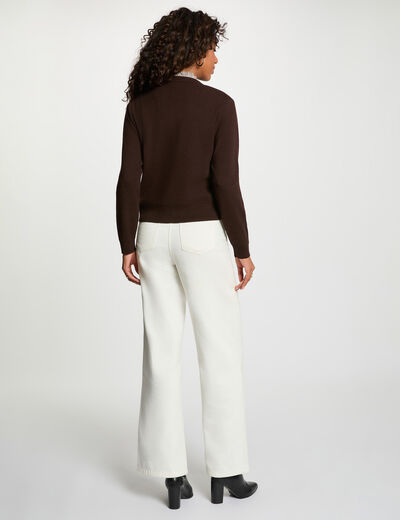 Vest met sierknopen donker bruin vrouw