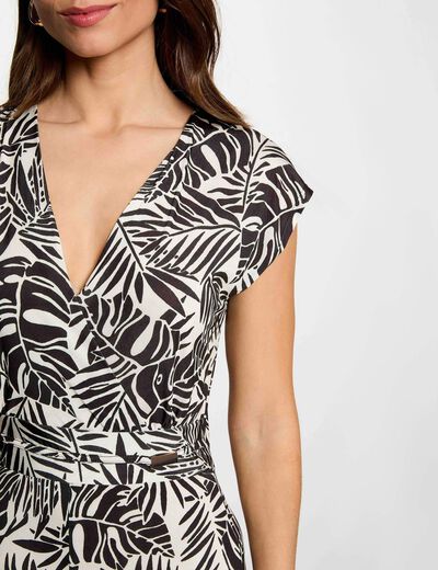 Nauwsluitende jumpsuit met decollet&eacute; meerkleurig vrouw