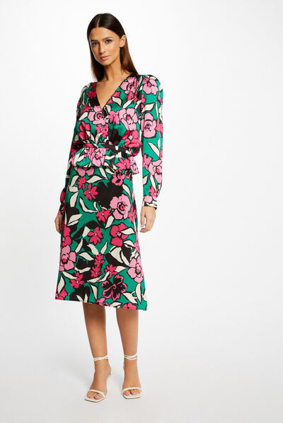 Trapezejurk met bloemenprint veelkleurig vrouw