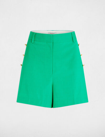 Short fluide à pont vert émeraude femme