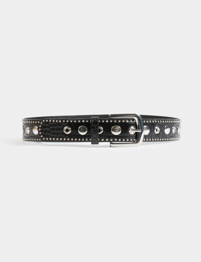 Ceinture cloutée noir femme