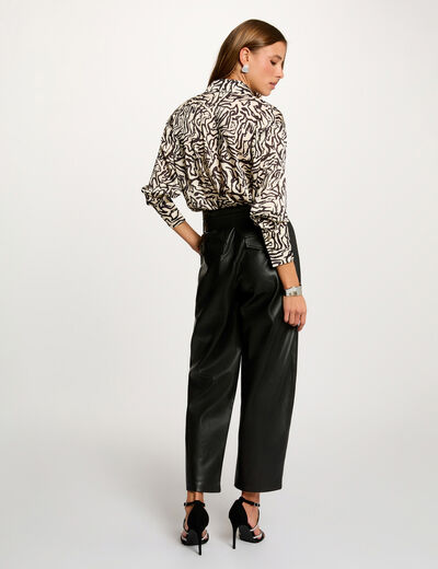 Bedrukte blouse met lange mouwen meerkleurig vrouw