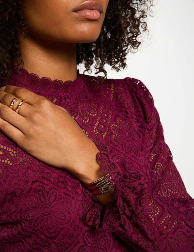 T-shirt met lange mouwen pruim vrouw