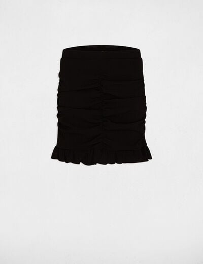 Jupe courte pliss&eacute;e noir femme