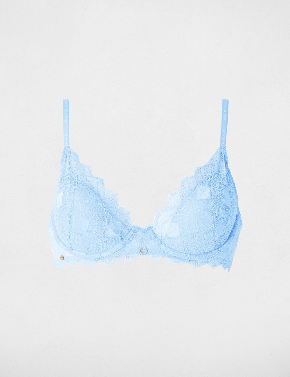 Soutien-gorge dentelle bretelles fines bleu femme