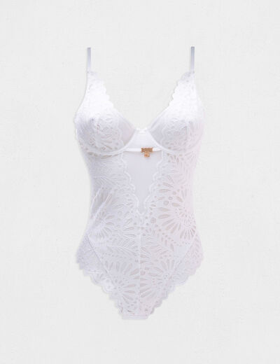 Body en dentelle ivoire femme