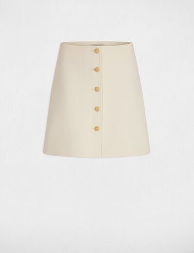 Nauwsluitende korte rok ivoor vrouw
