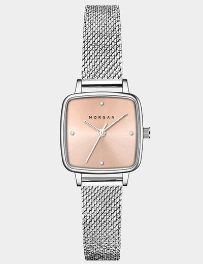 Montre classique couleur argent femme
