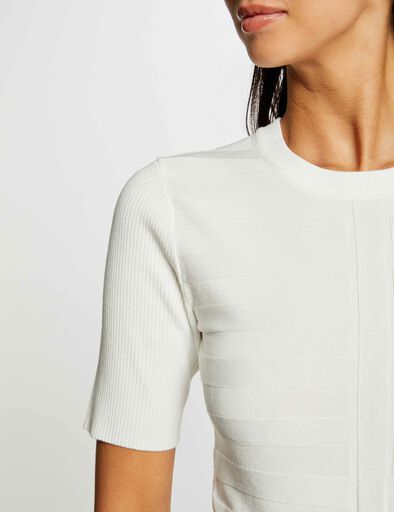 pull col rond manches courtes ivoire femme Pull col rond manches courtes ivoire femme