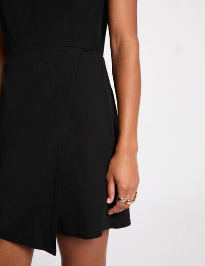 Robe courte sans manches noir femme