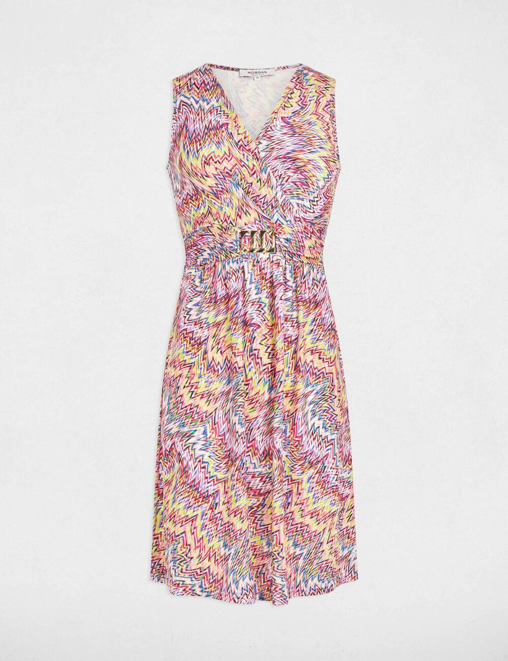 Korte rechte jurk met print meerkleurig vrouw