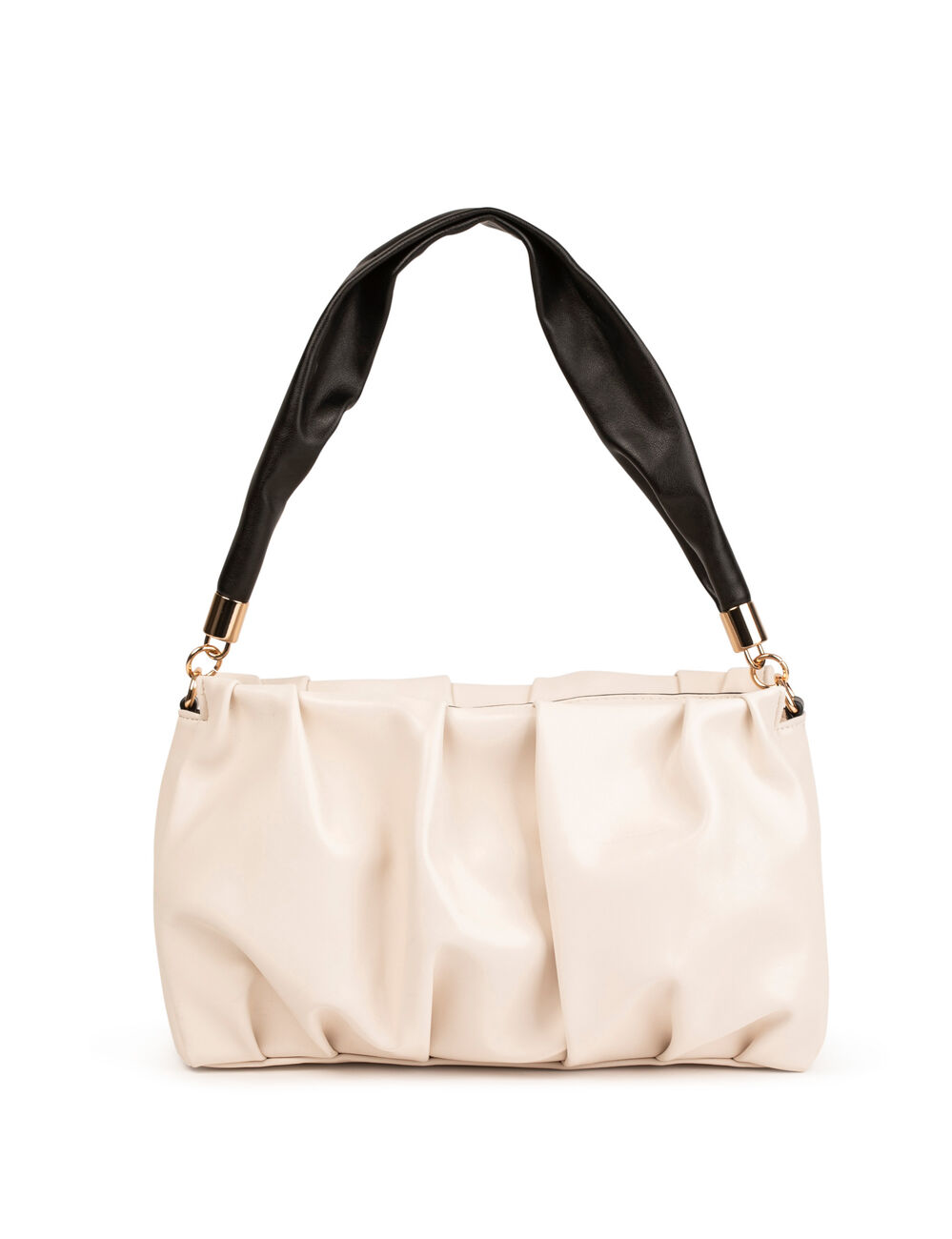 Sac pochette avec fronces beige femme