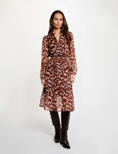 Robe voile cache coeur multicolore femme