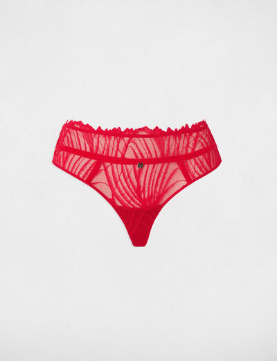 Lage taille kanten shorty rood vrouw