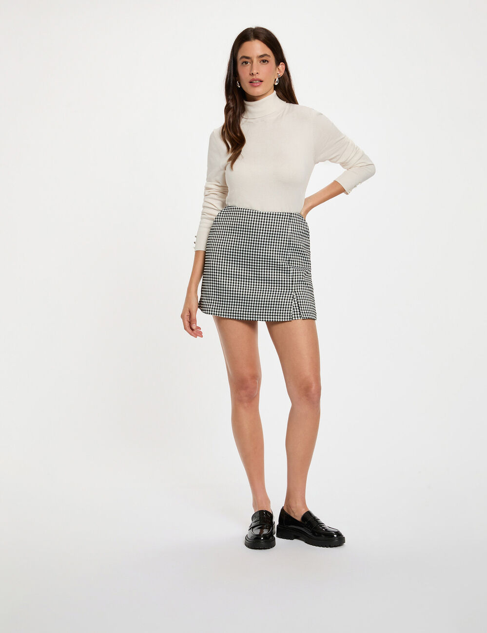 Jupe courte ajustée noir femme