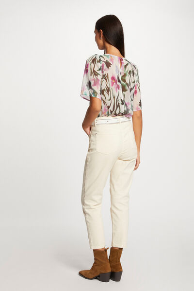 Blouse manches courtes imprimé floral multico femme