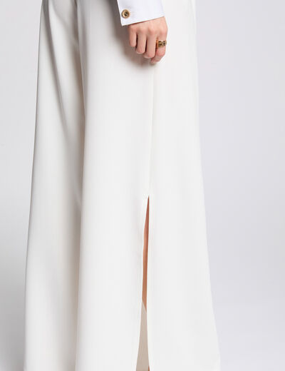 Pantalon large fluide blanc femme