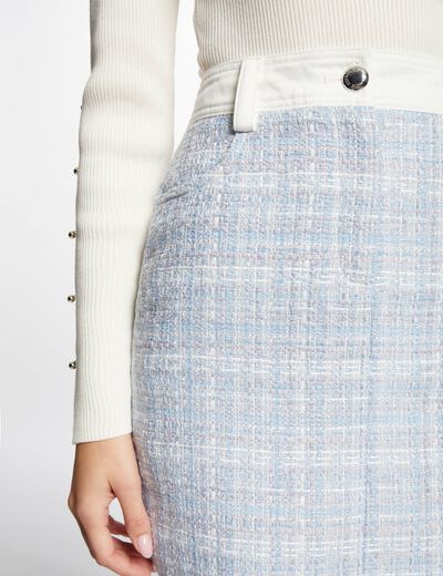 Korte rok met tweed print meerkleurig vrouw