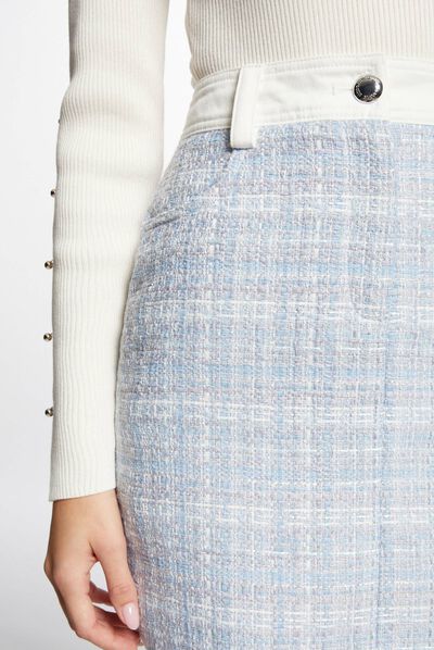 Korte rok met tweed print meerkleurig vrouw