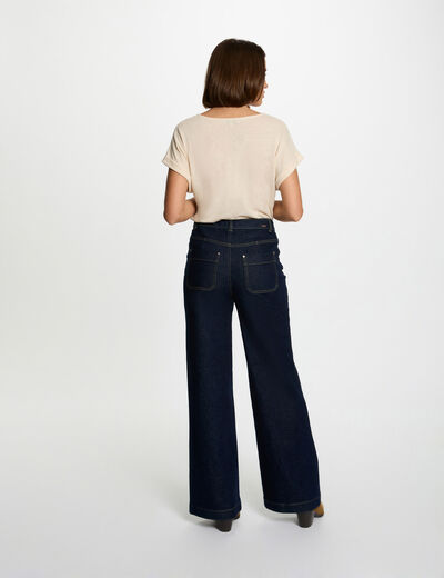 T-shirt manches courtes creme femme