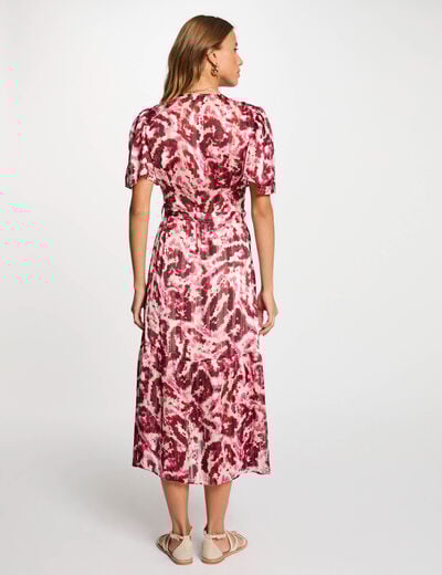 Robe midi portefeuille multicolore femme