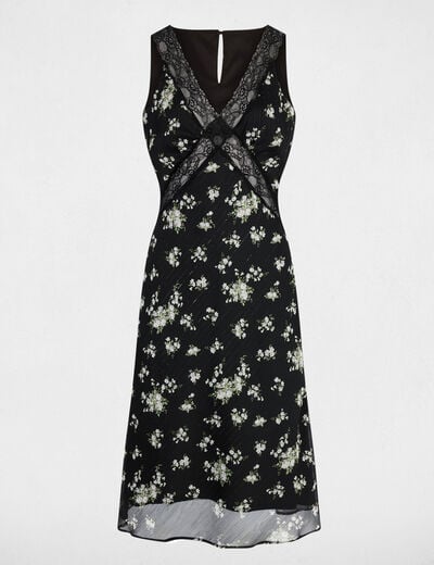 Robe dentelle col v multicolore femme