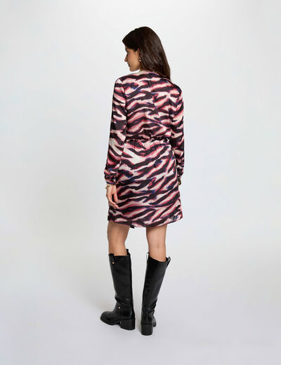 Robe cache coeur courte multicolore femme