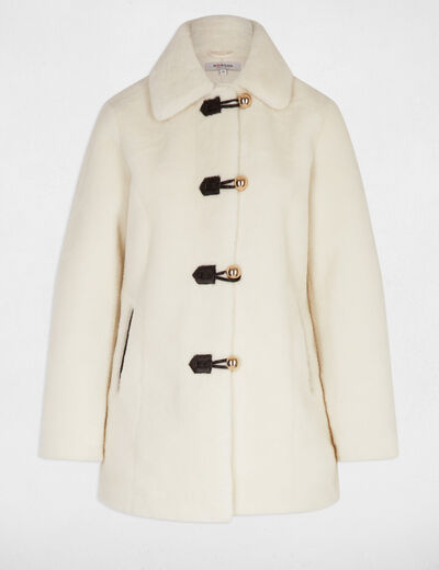 manteau court fausse fourrure ivoire femme Manteau court fausse fourrure ivoire femme