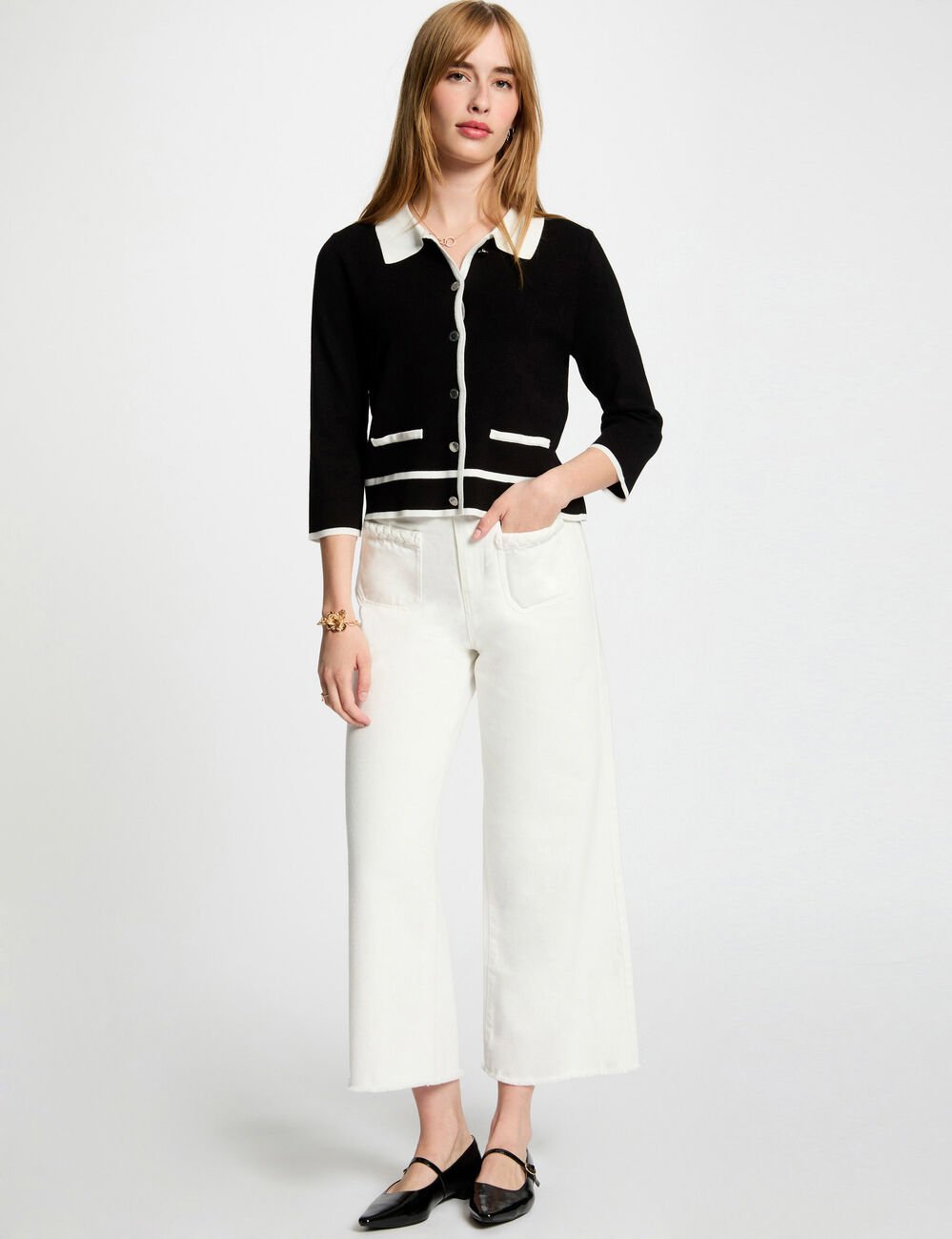 Vest met 3/4 mouwen zwart vrouw