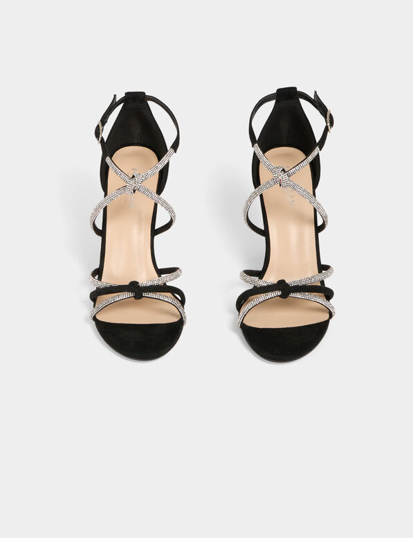 sandales a talons avec brides strass noir femme Sandales à talons avec brides strass noir femme