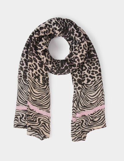Foulard plissé métallisé multicolore femme