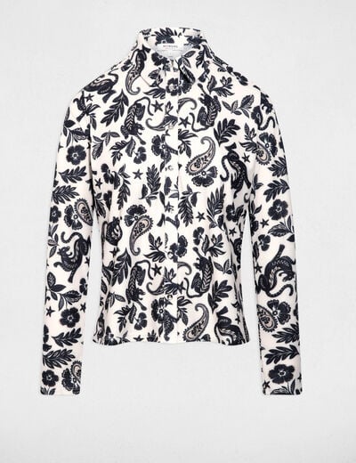T-shirt col à revers blanc femme