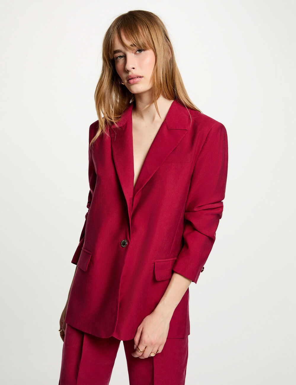 Veste blazer bordeaux femme