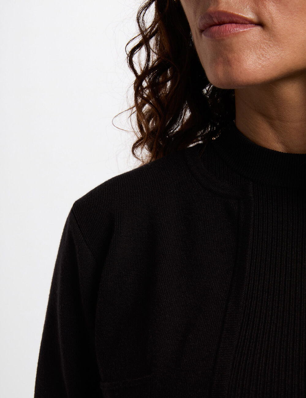 Robe courte effet 2-en-1 noir femme