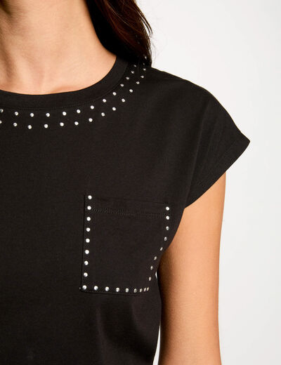 T-shirt manches courtes noir femme