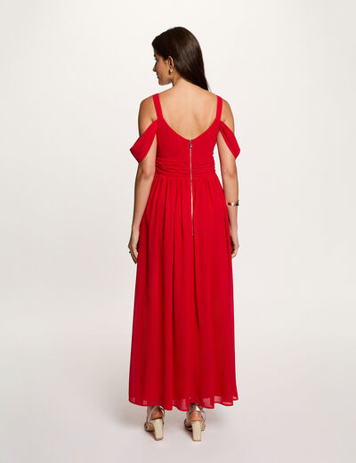 Lange jurk rood vrouw